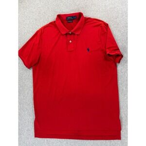 Polo Ralph Lauren Performance Stitched Logo S/S Polo Shirt (Men's Large) Red‎